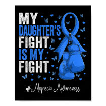 Blue Ribbon Daughter Alopecia Awareness Poster