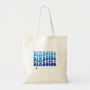 Blue Ribbon Diabetes Awareness Graphic Tote Bag