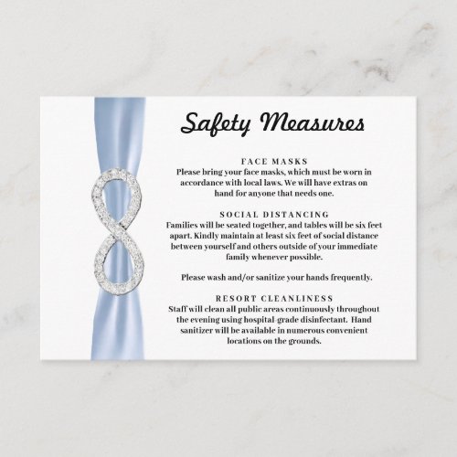 Blue Ribbon Diamond Infinity Safety Measures Enclosure Card