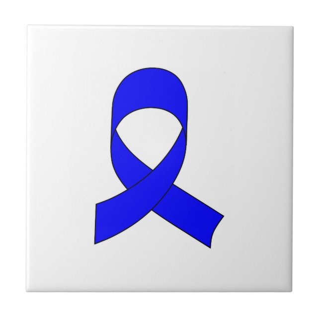 Blue Ribbon Drawing Ceramic Tile (Front)