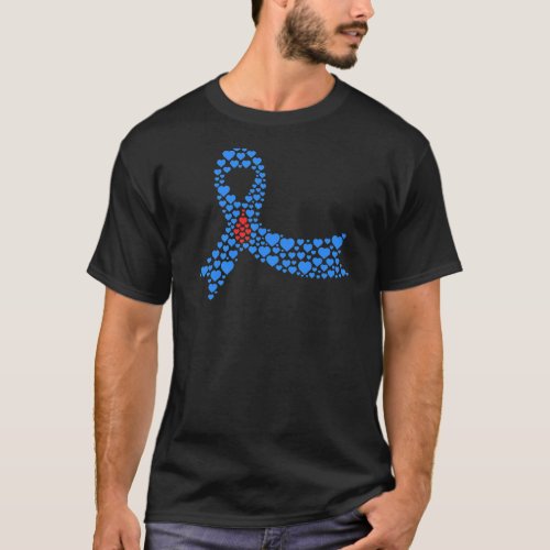 Blue Ribbon Fight Raise Diabetes Awareness Month T_Shirt