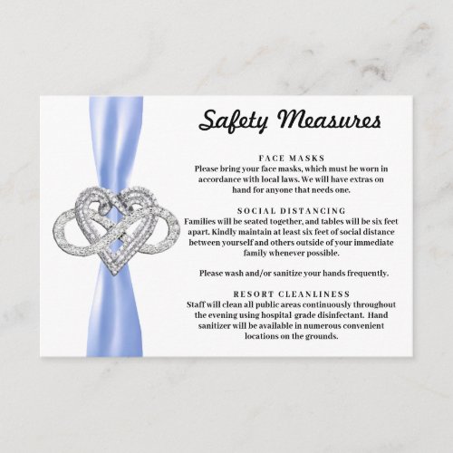 Blue Ribbon Infinity Heart Safety Measures Enclosure Card