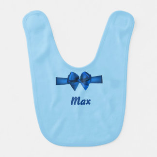 Blue ribbon monogram baby bib