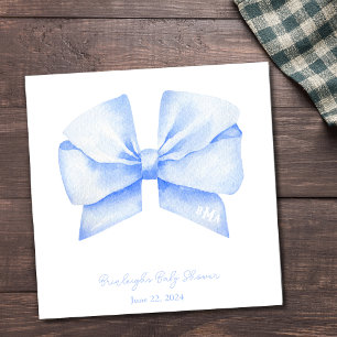 Blue Ribbon Monogram Coquette Personalized Napkins