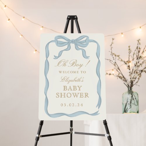 Blue Ribbon  Oh boy Baby Shower Welcome