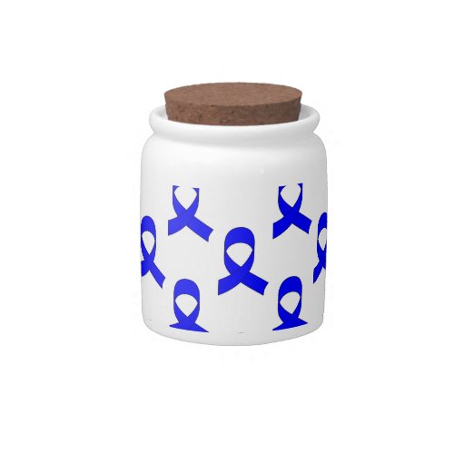 Blue Ribbon Pattern Candy Jar