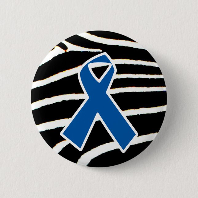 Blue Ribbon Pinback Button (Front)