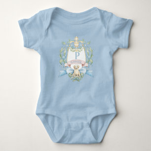 Blue Ribbon Puppy Baby Monogram Crest Baby Bodysuit