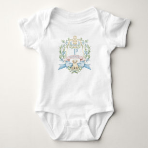 Blue Ribbon Puppy Baby Monogram Crest  Bodysuit