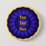Blue Ribbon Rosette to Personalize Button