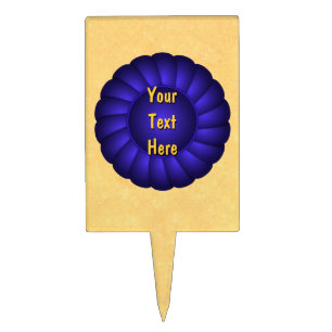 Blue Ribbon Rosette to Personalize Cake Topper