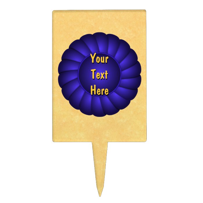 Blue Ribbon Rosette to Personalize Cake Toppers