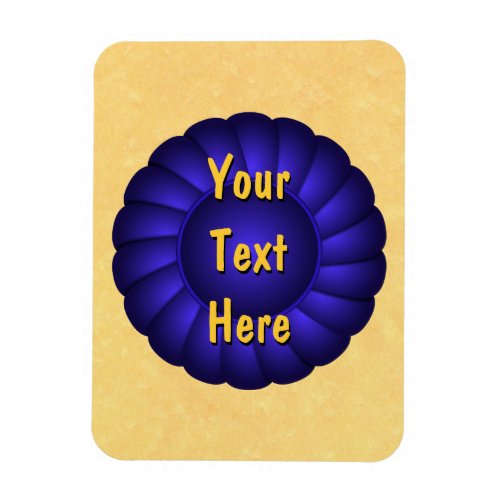 Blue Ribbon Rosette to Personalize Magnet