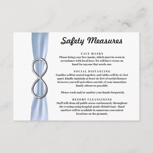 Blue Ribbon Silver Infinity Safety Measures Enclosure Card
