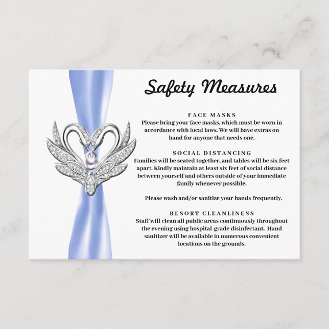 Blue Ribbon Silver Swans Safety Measures Enclosure Card (Front)