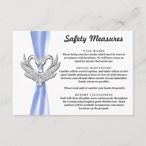 Blue Ribbon Silver Swans Safety Measures Enclosure Card