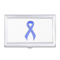 Blue Ribbon Support Awareness Business Card Case