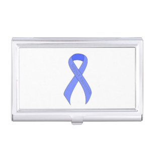 Blue Ribbon Support Awareness Business Card Case
