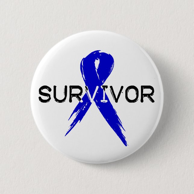 Blue Ribbon -Survivor Button (Front)