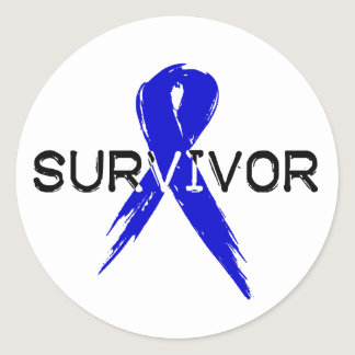 Blue Ribbon -Survivor Classic Round Sticker