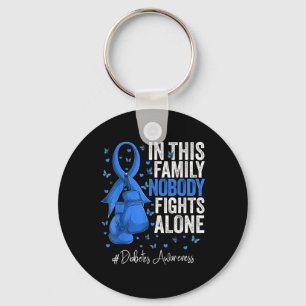 Blue Ribbon Survivor Fighter Diabetes Awareness _1 Keychain