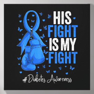 Blue Ribbon Survivor Fighter Diabetes Awareness Canvas Photo Tile