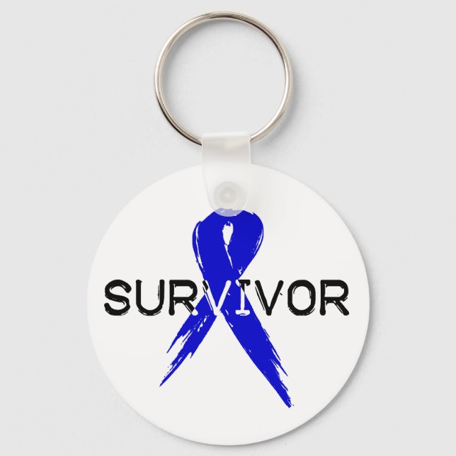 Blue Ribbon -Survivor Keychain (Front)