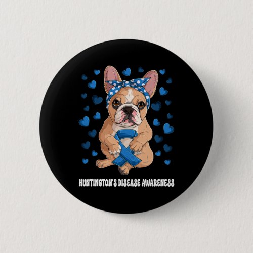 Blue Ribbon Survivor Warrior Huntingtons Disease  Button