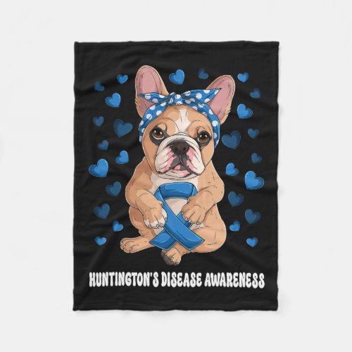 Blue Ribbon Survivor Warrior Huntingtons Disease  Fleece Blanket