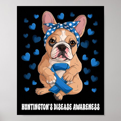 Blue Ribbon Survivor Warrior Huntingtons Disease  Poster