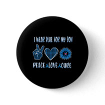 Blue Ribbon To My Son November Diabetes Awareness  Button