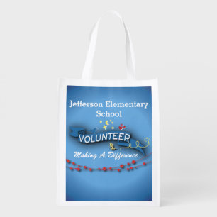 Blue Ribbon Volunteer Reusable Grocery Bag