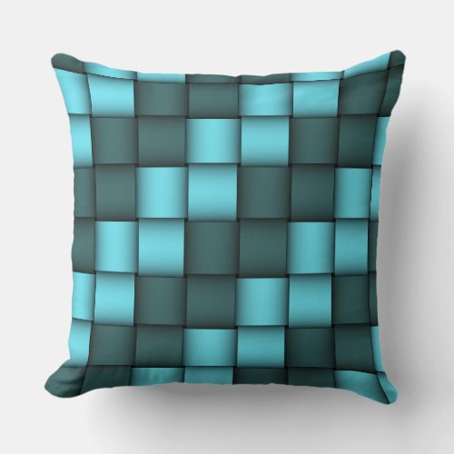 Blue Ribbon Weave Pattern Throw Pillow  Throw Pillow