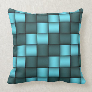 Blue Ribbon Weave Pattern Throw Pillow. Throw Pillow