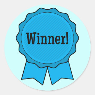 Blue Ribbon Winner Classic Round Sticker