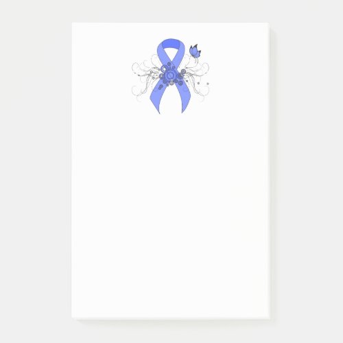 Blue Ribbon with Butterfly Post_it Notes