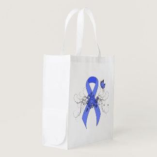 Blue Ribbon with Butterfly Reusable Grocery Bag