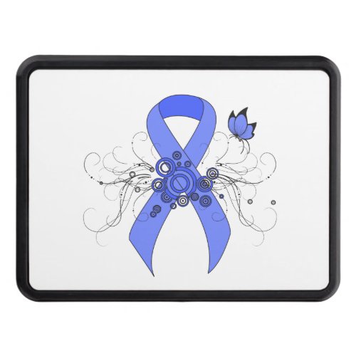 Blue Ribbon with Butterfly Tow Hitch Cover