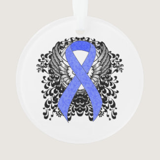 Blue Ribbon with Wings Ornament