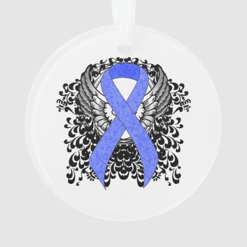 Blue Ribbon with Wings Ornament