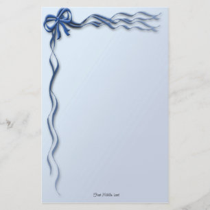 Blue Ribbons & Bows Borders Stationery