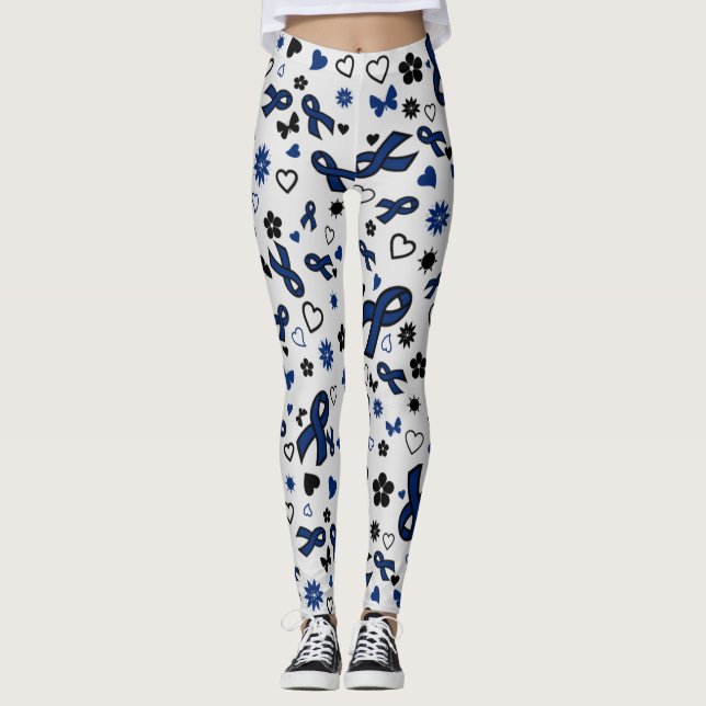 Blue Ribbons Multi...RA Leggings (Front)