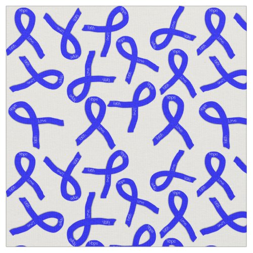 Blue Ribbons Support and Awareness Fabric