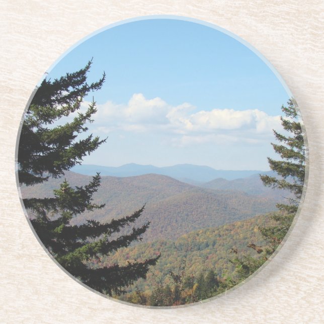 Blue Ridge and Smoky Mountains Sandstone Coaster (Front)