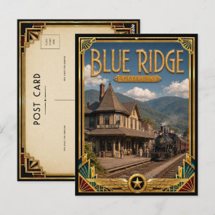 Blue Ridge Georgia Vintage Art Deco Golden Age Postcard