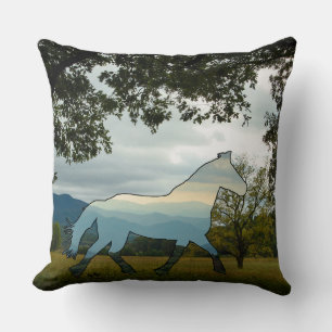Blue Ridge Horse Cades Cove Throw Pillow