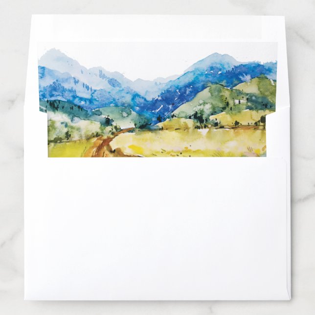 Blue Ridge Mountain Invitation Envelope Liner (In Envelope)