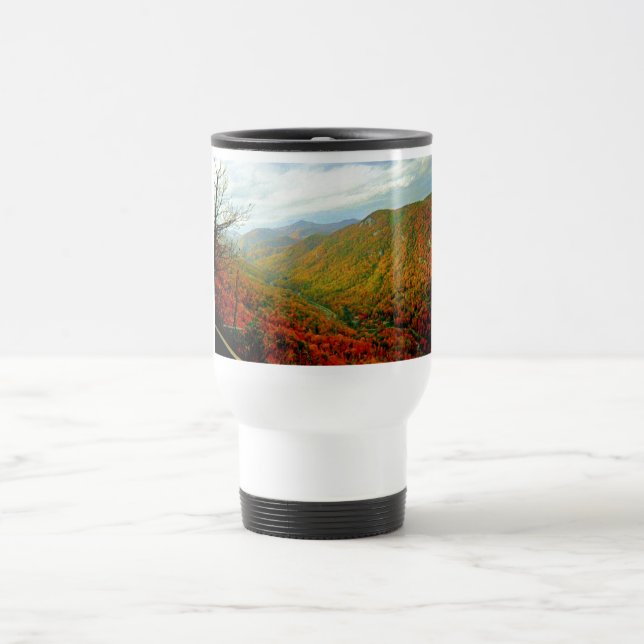 Blue Ridge Mountain Range of North Carolina Travel Mug (Center)