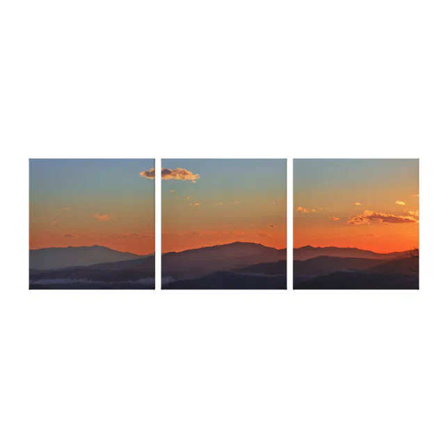 Blue Ridge Mountain Sunset Panorama Canvas Print | Zazzle