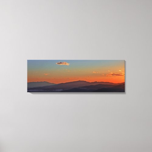 Blue Ridge Mountain Sunset Panorama Canvas Print